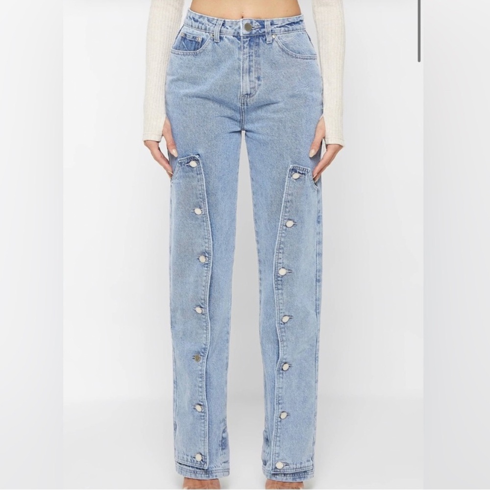 Maniere de Voir panel button denim Women's Jeans